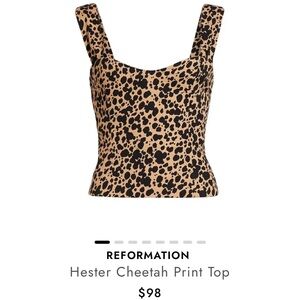 Reformation Cheetah Print Tank Top - Black and Tan